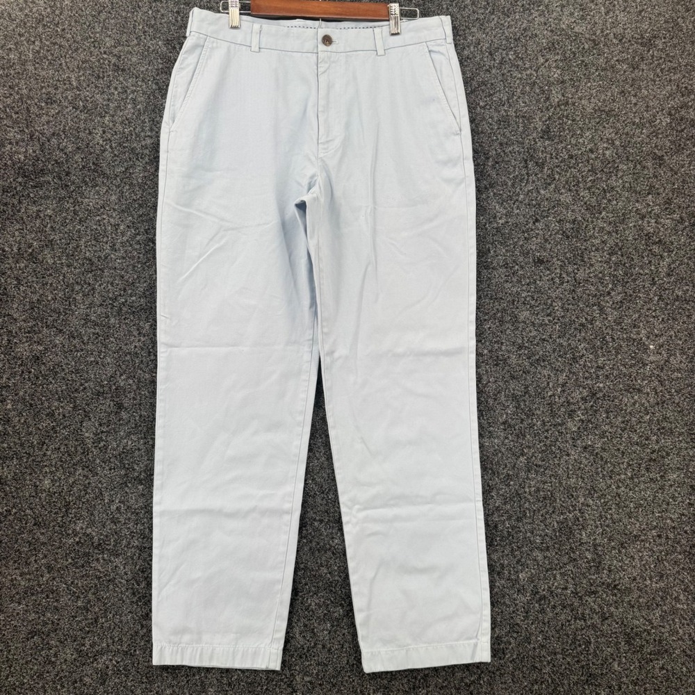 Brooks Brothers Clark Chino Pants Mens 36x32 Light Blue Cotton Straight Leg